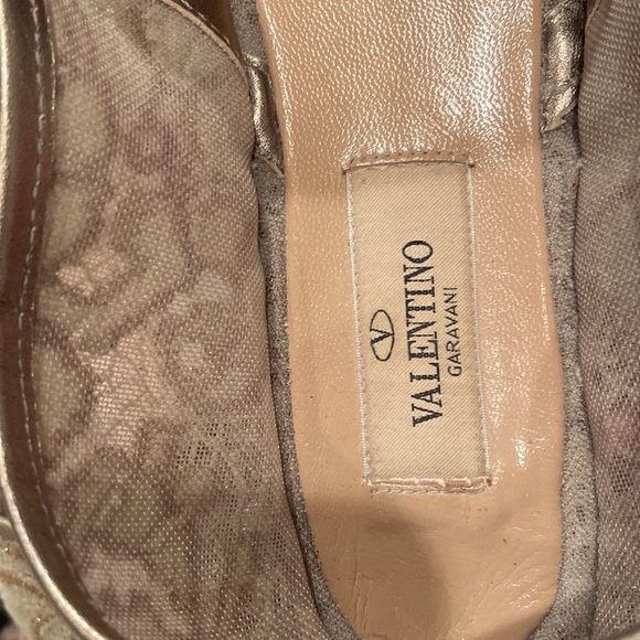 Valentino Garavani Gold Metallic Lace Espadrilles Vintage - Picture 5 of 7